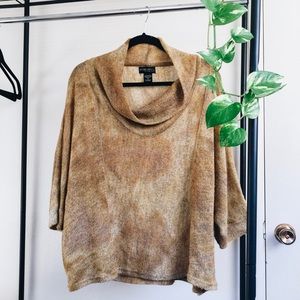 Tie Dye Fusion Shirt Sleeve Sweater Cowl Neck